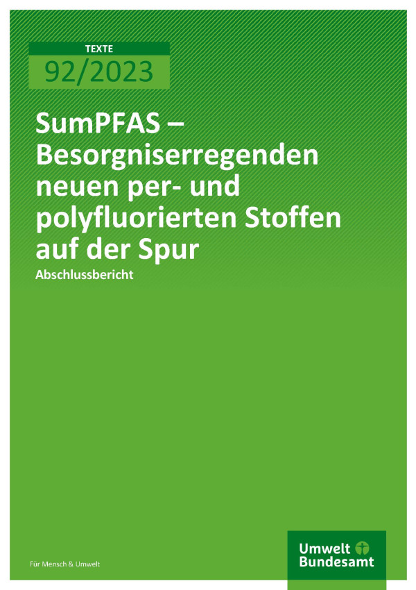 Cover des Berichts "Sum PFAS – besorgniserregenden Per- und Polyfluorierten Stoffen auf der Spur"