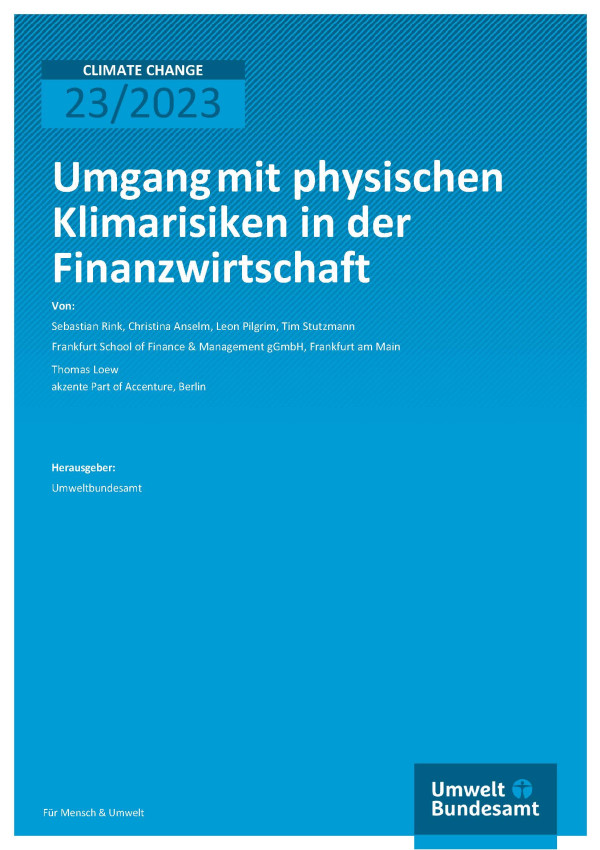 Cover des Berichts "Umgang mit physischen Klimarisiken in der Finanzwirtschaft"