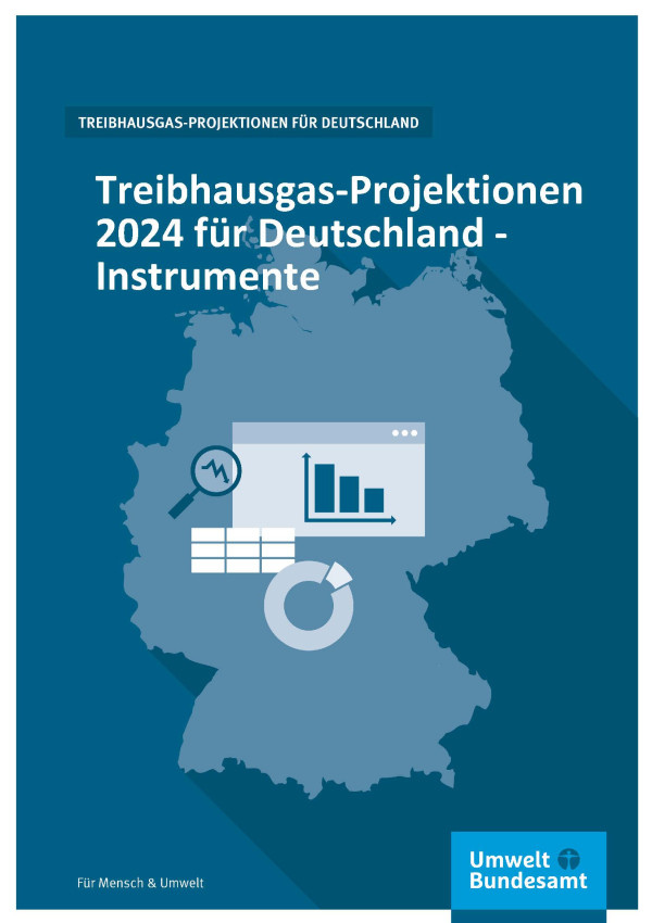 Cover des Berichts "Treibhausgas-Projektionen 2024 für Deutschland - Instrumente"