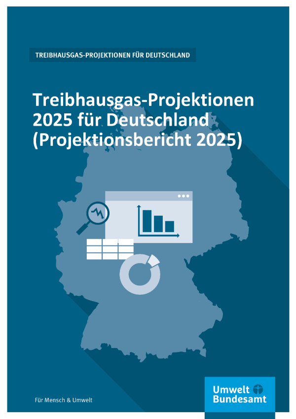 Cover der Publikation "Treibhausgas-Projektionen 2025 für Deutschland (Projektionsbericht 2025)"