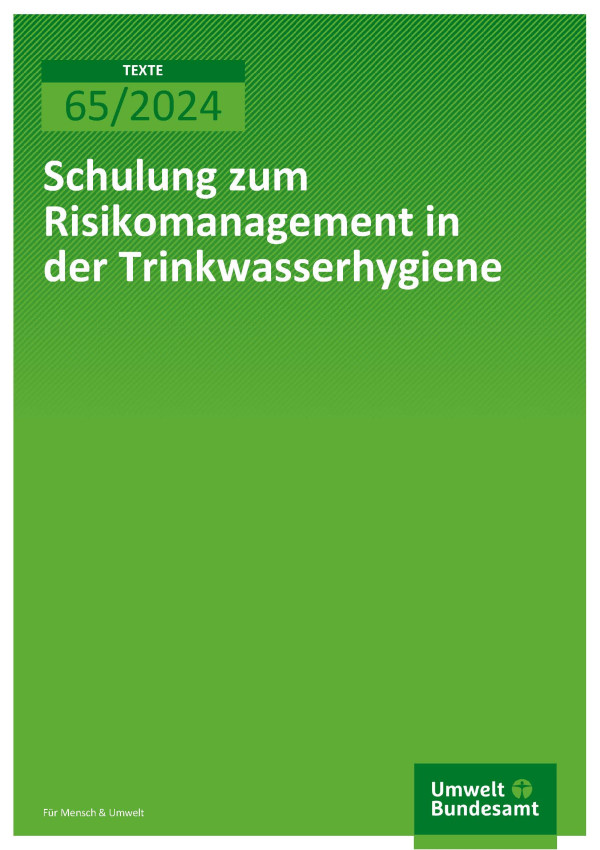 Cover der Publikation Schulung zum Risikomanagement in der Trinkwasserhygiene