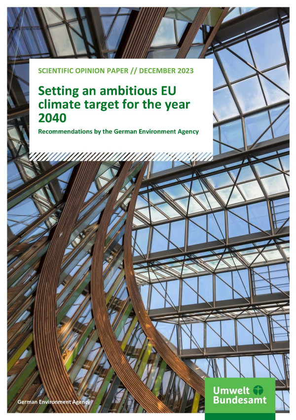 Cover des SOP "Setting an ambitious EU climate target for the year 2040 - Recommendations by the German Environment Agency"
