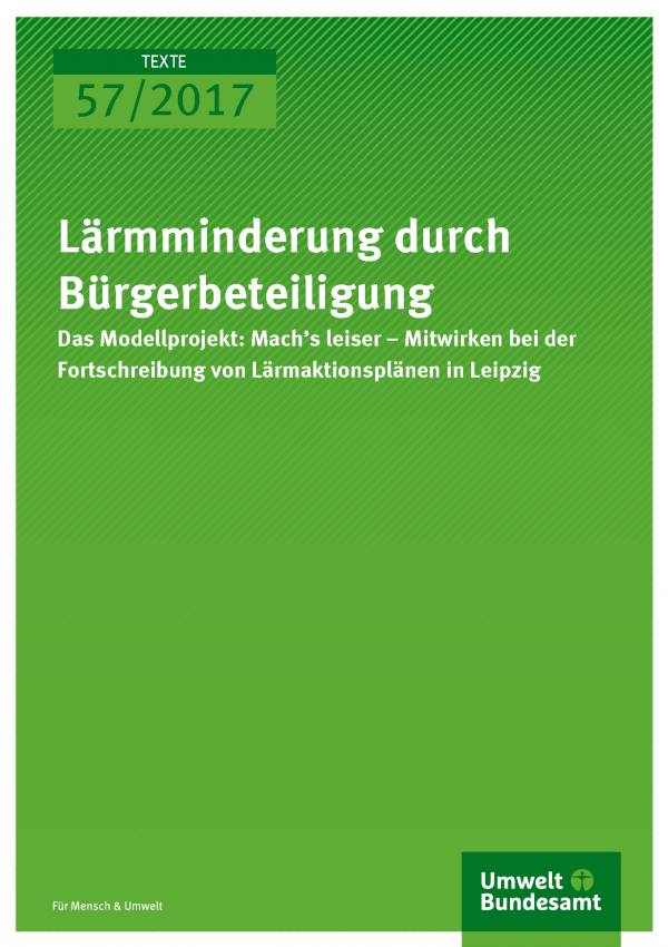 Cover der Publikation Texte 57/2017 Lärmminderung durch Bürgerbeteiligung 