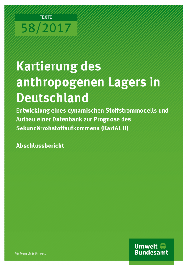 Cover der Publikation Texte 58/2017 Kartierung des anthropogenen Lagers in Deutschland
