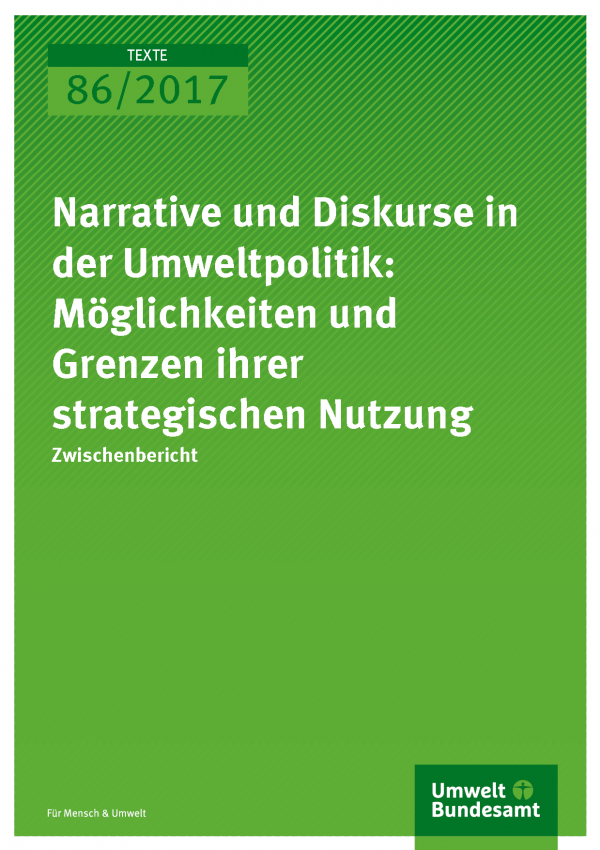 Cover der Publikation 86/2017 Narrative und Diskurse in der Umweltpolitik: Möglichkeiten und Grenzen ihrer strategischen Nutzung
