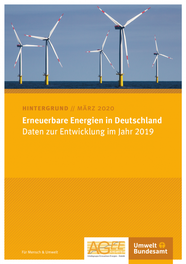 Cover des Hintergrundpapiers Erneuerbare Energien in Deutschland 2019