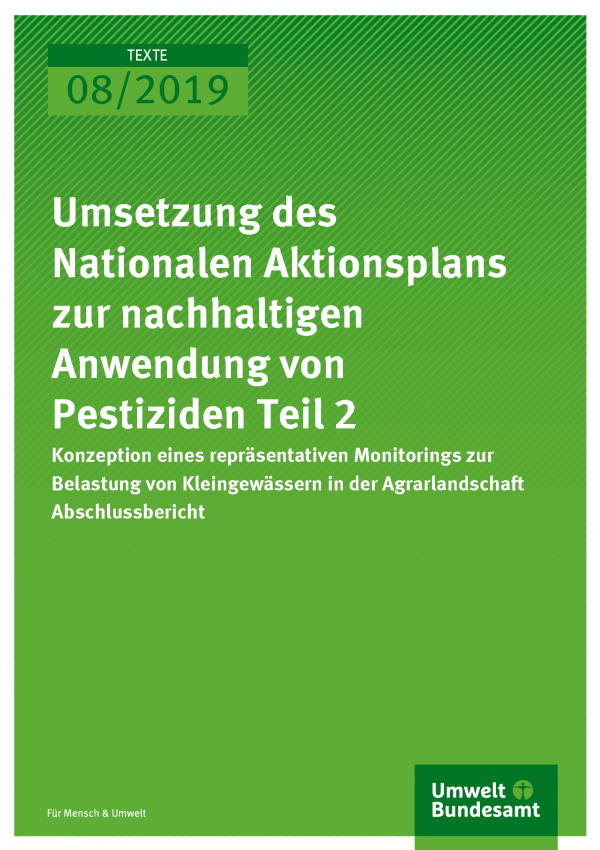 Cover der Publikation Texte 08/2019 Umsetzung des Nationalen Aktionsplans zur nachhaltigen Anwendung von Pestiziden Teil 2