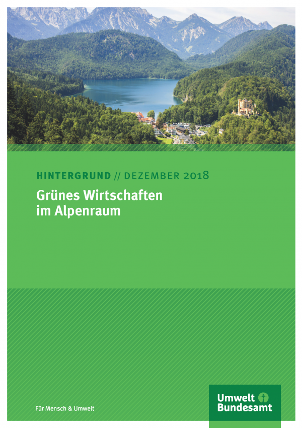 Cover des Hintergrundpapiers Grünes Wirtschaften im Alpenraum