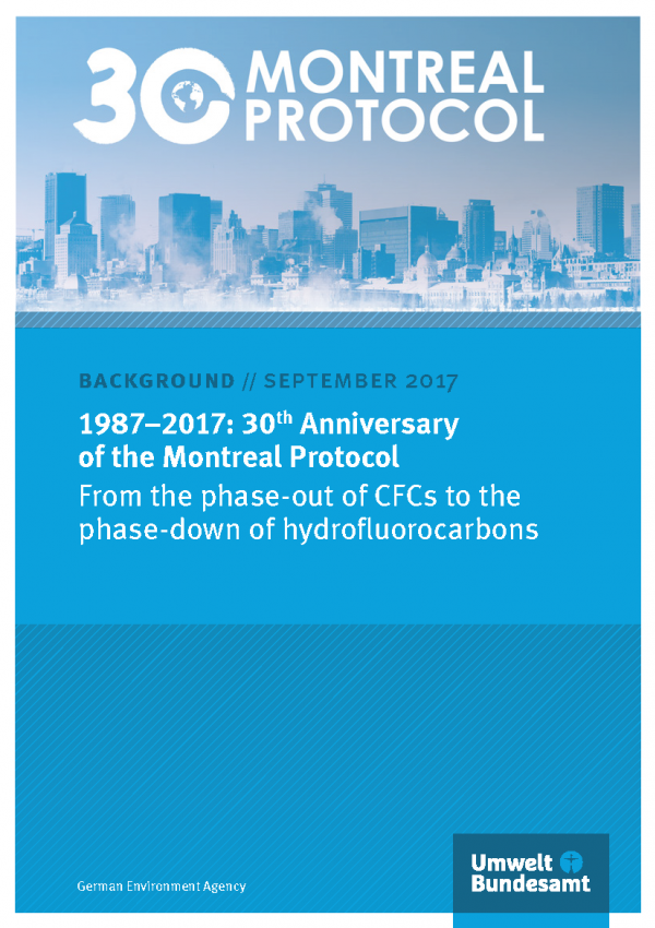 Cover of publication 1987–2017: 30th Anniversary of the Montreal Protocol