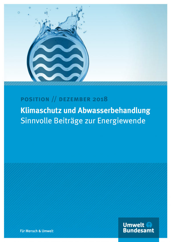Cover des Positionspapiers Dezember 2018 Klimaschutz und Abwasserbehandlung