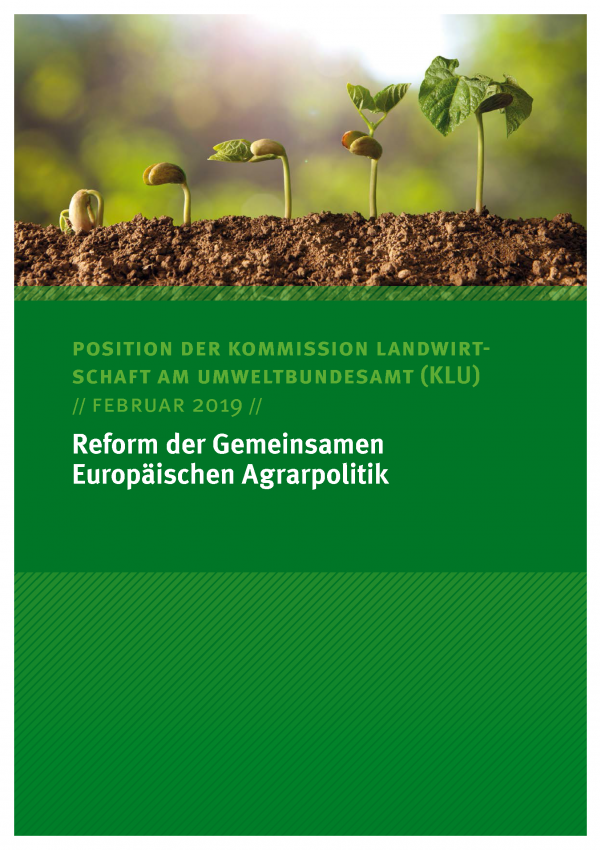 Cover des Positionspapiers der KLU Reform der Gemeinsamen Europäischen Agrarpolitik