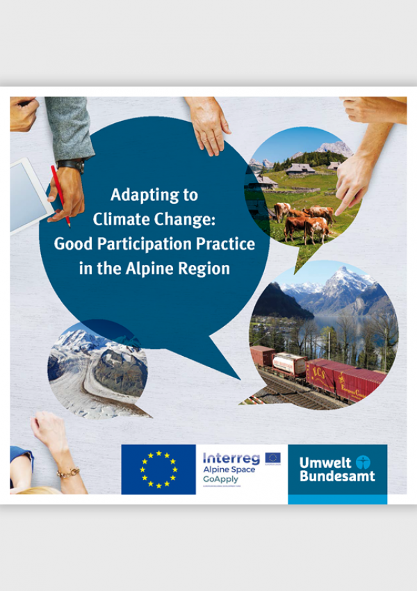 Cover of broschure Adapting to Climate Change: Good Participation Practice in the Alpine Region