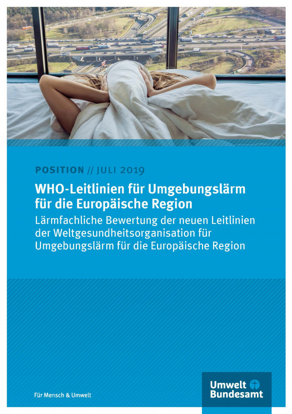 Cover des Positionspapiers WHO-Leitlinien für Umgebungslärm für die Europäische Region