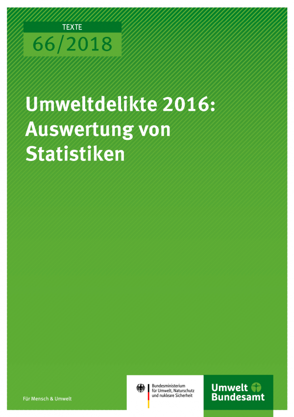 Cover der Publikation Texte 66/2018 Umweltdelikte 2016: Auswertung von Statistiken