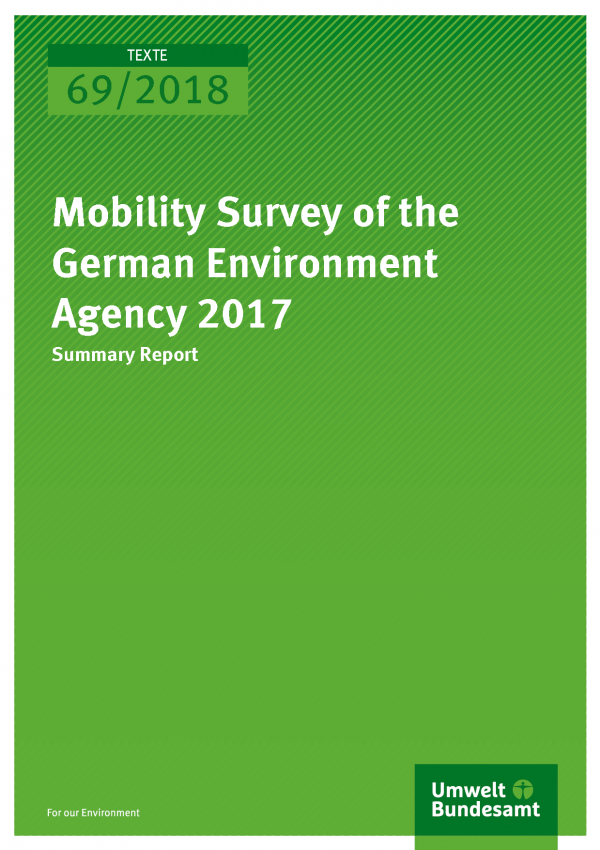 Cover der Publikation Texte 69/2018 Mobility Survey of the German Environment Agency 2017