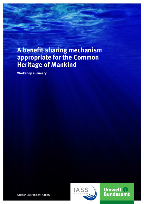 Cover of broschure A benefit sharing mechanism appropriate for the Common Heritage of Mankind