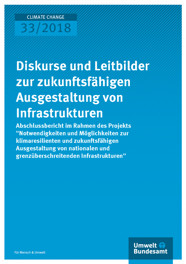Cover der Publikation Climate Change 33/2018 Diskurse und Leitbilder zur zukunftsfähigen Ausgestaltung von Infrastrukturen