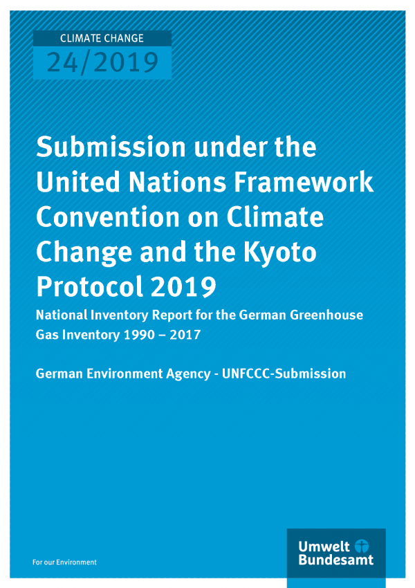 Cover of publication CLIMATE CHANGE 24/2019 Submission under the United Nations Framework Convention on Climate Change and the Kyoto Protocol 2019