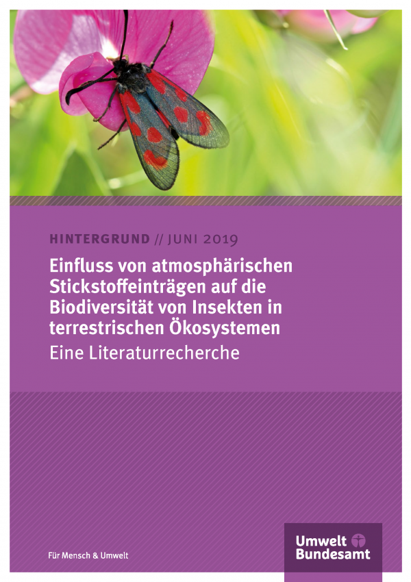 Cover des Hintergrundpapiers Einfluss von atmosphärischen Stickstoffeinträgen auf die Biodiversität von Insekten in terrestrischen Ökosystemen