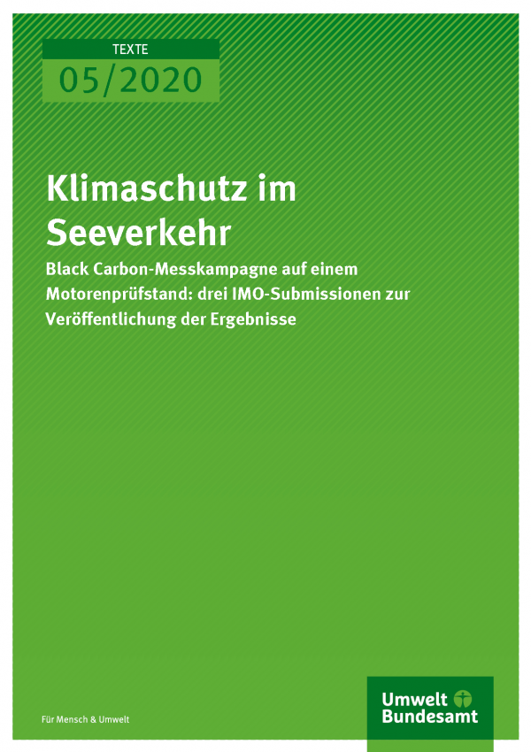 Cover der Publikation TEXTE 05/2020 Klimaschutz im Seeverkehr