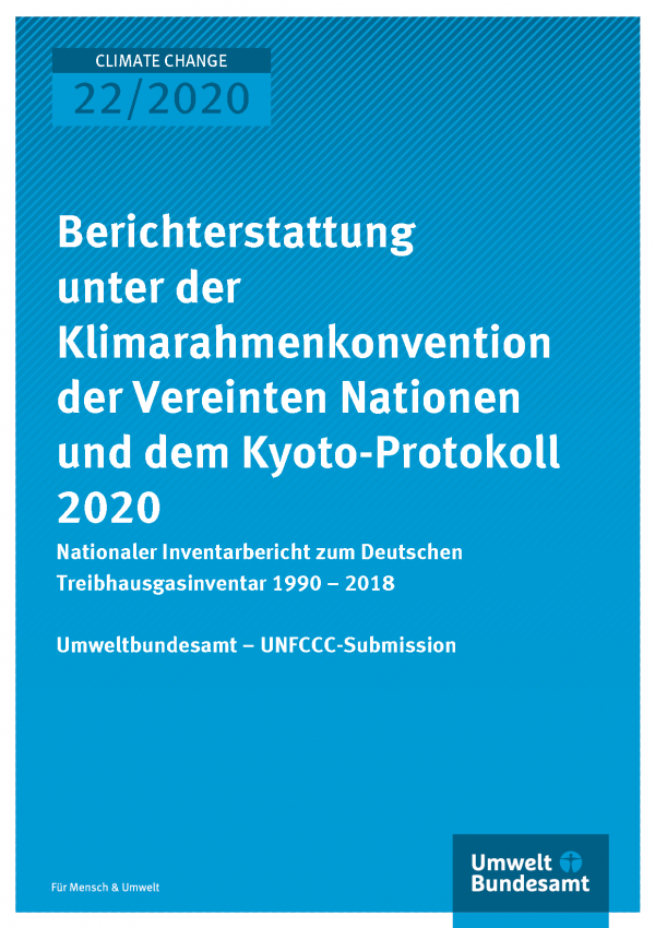 Cover of publication CLIMATE CHANGE 22/2020 Nationaler Inventarbericht zum Deutschen Treibhausgasinventar 1990 – 2018