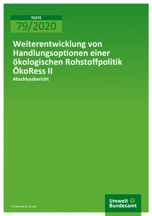 Cover der Publikation TEXTE 79/2020 ÖkoRess II