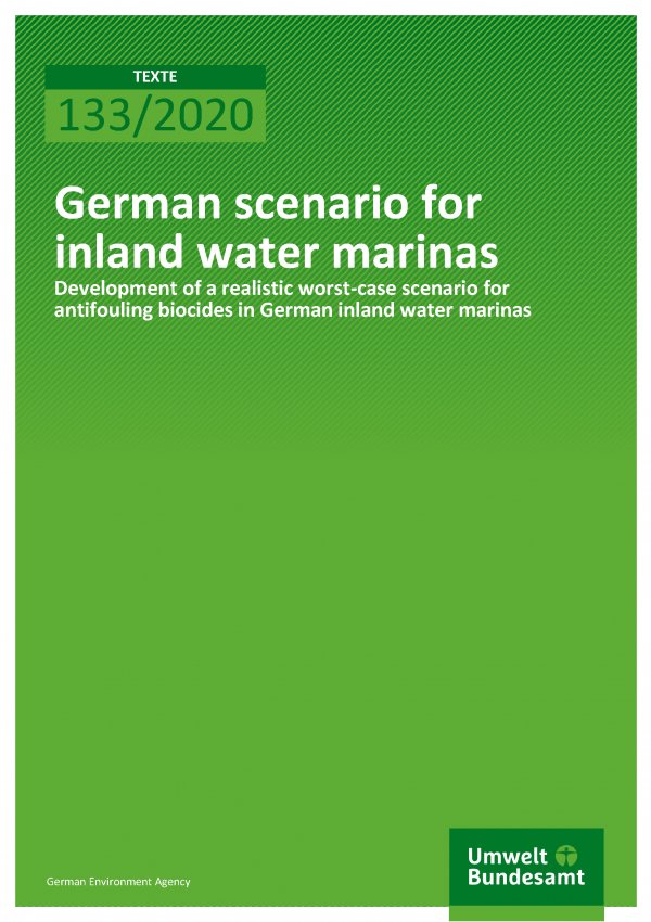 Cover of publication TEXTE 133/2020 German scenario for inland water marinas
