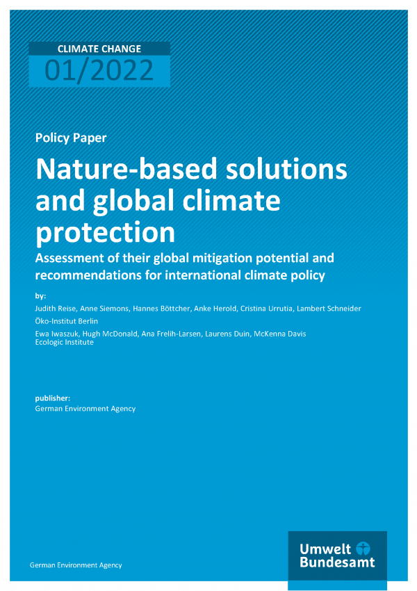 Cover of publication CC 01/2022 Nature-based solutions and global climate protection