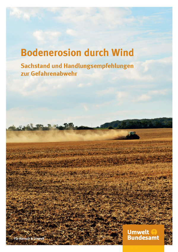 Cover der Publikation Bodenerosion durch Wind: Traktor auf einem Acker