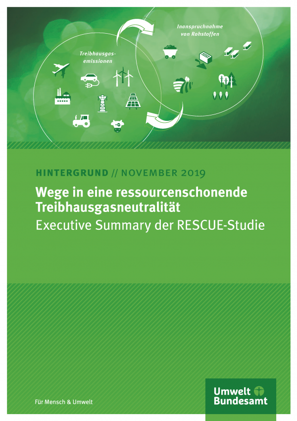 Cover des Hintergrundpapiers Wege in eine ressourcenschonende Treibhausgasneutralität
