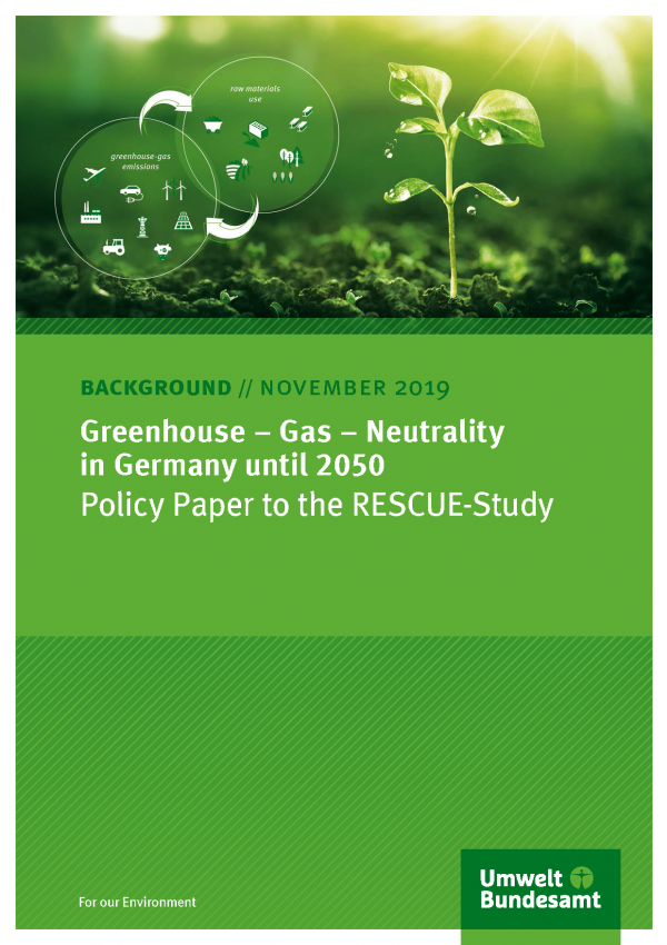 Cover of broschure Greenhouse – Gas – Neutrality in Germany until 2050