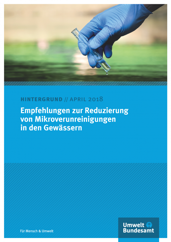 Cover des Hintergrundpapiers Empfehlungen zur Reduzierung von Mikroverunreinigungen in den Gewässern