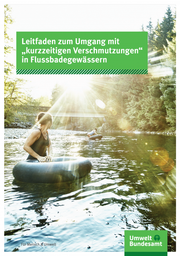 Cover der Broschüre Leitfaden zum Umgang mit „kurzzeitigen Verschmutzungen“ in Flussbadegewässern