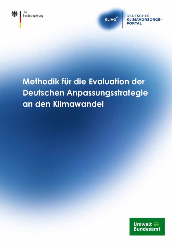 Titelseite der Publikation "Methodik für die Evaluation der Deutschen Anpassungsstrategie an den Klimawandel"