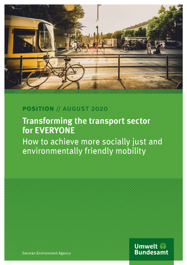 Cover of position paper Transforming the transport sector for EVERYONE