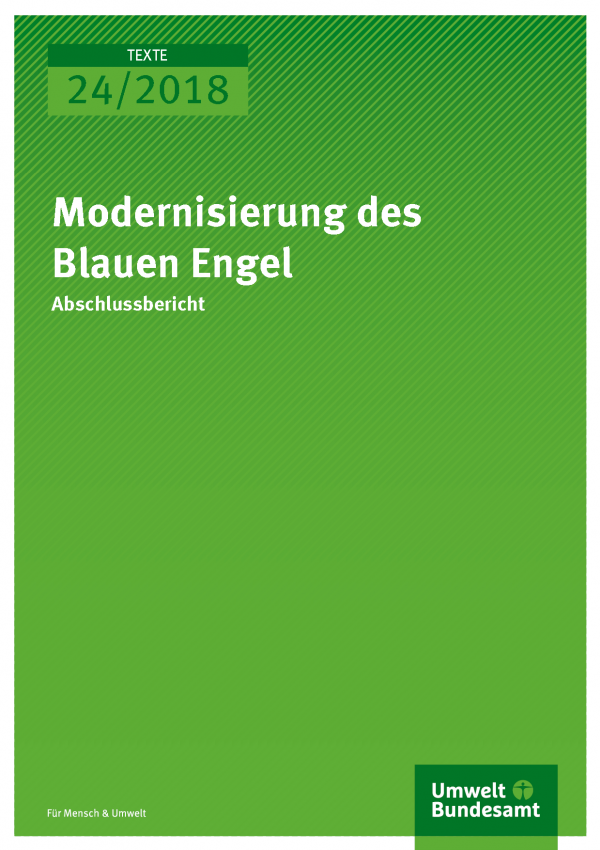 Cover der Publikation Texte 24/2018 Modernisierung des Blauen Engel