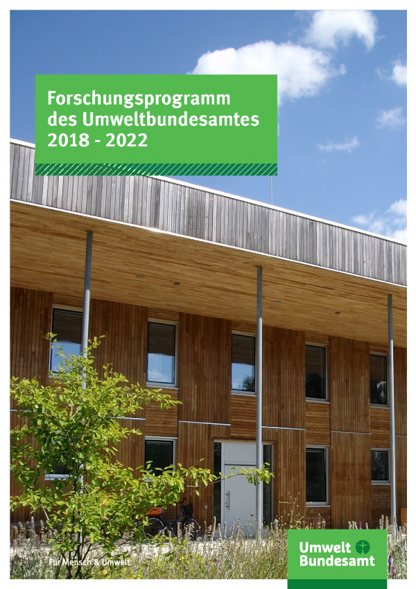 Cover der Fachbroschüre Forschungsprogramm des Umweltbundesamtes 2018 - 2022