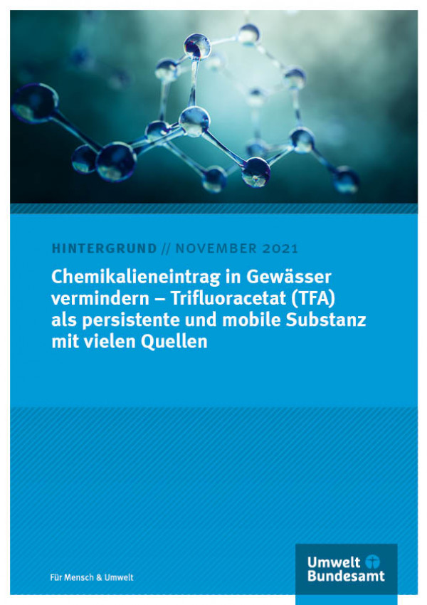 Cover der Broscüre Chemikalieneintrag in Gewässervermindern – Trifluoracetat (TFA)