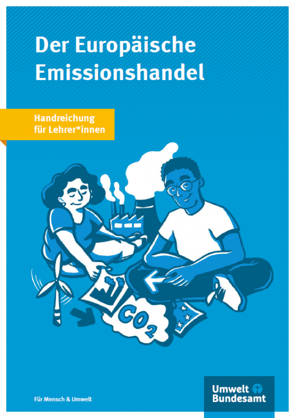 Titelseite der Broschüre "Der Europäische Emissionshandel - Handreichung für Lehrer*innen"