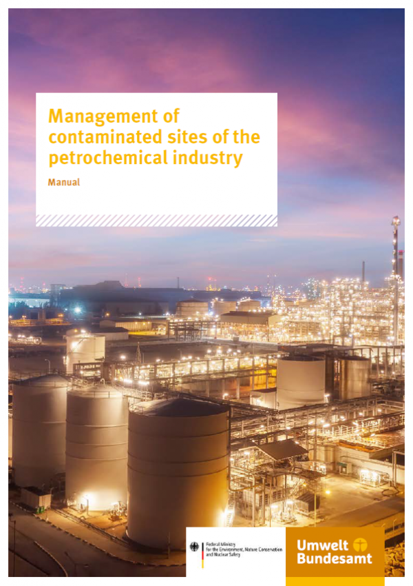 Cover of the brochure "Management of contaminated sites of the petrochemical industry: Manual"