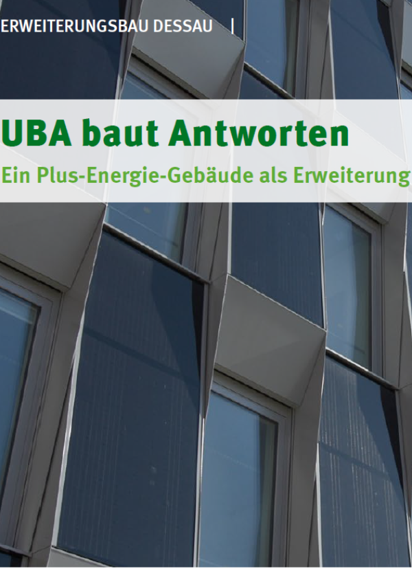 Blick auf das UBA-Gebäude mit seiner Fassade aus Photovoltaik-Elementen