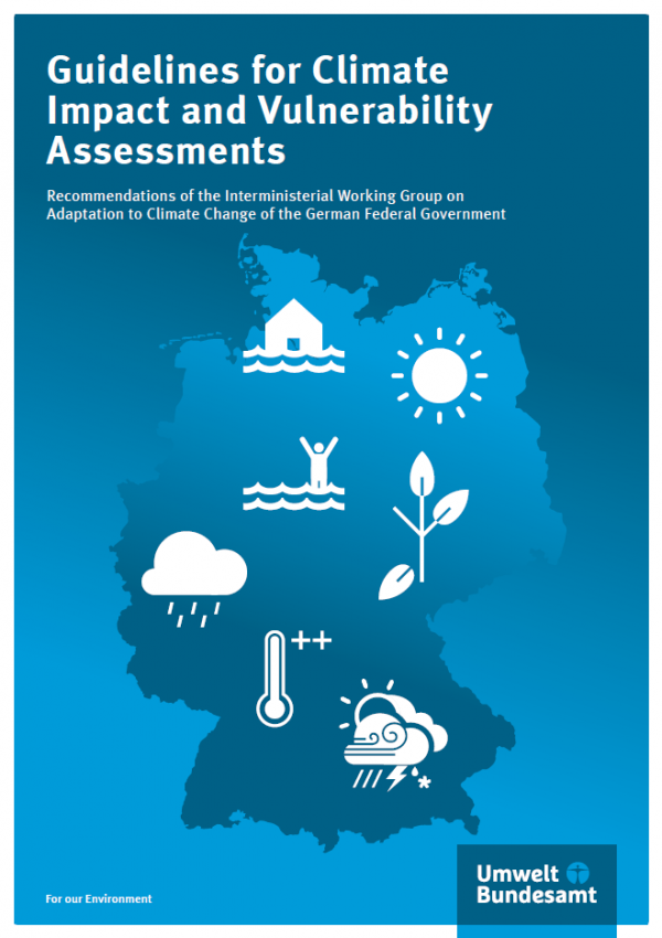 Cover of the publication "Guidelines for Climate Impact and Vulnerability Assessments" of the Umweltbundesamt