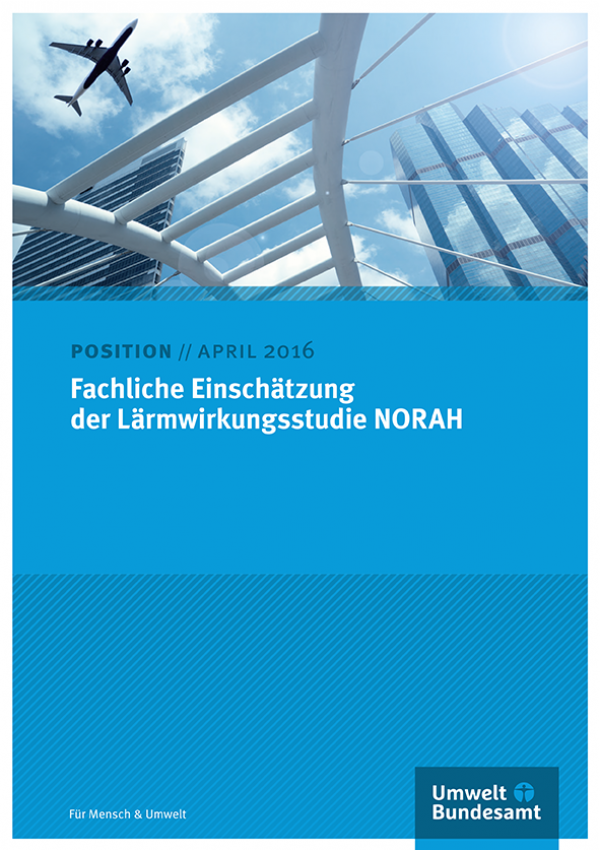 Cover des Positionspapiers: Fachliche Einschätzung der Lärmwirkungsstudie NORAH