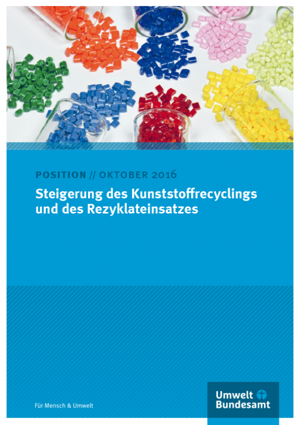 Cover einer Publikation, das Bild zeigt verschiedenfarbige Kunststoffstückchen