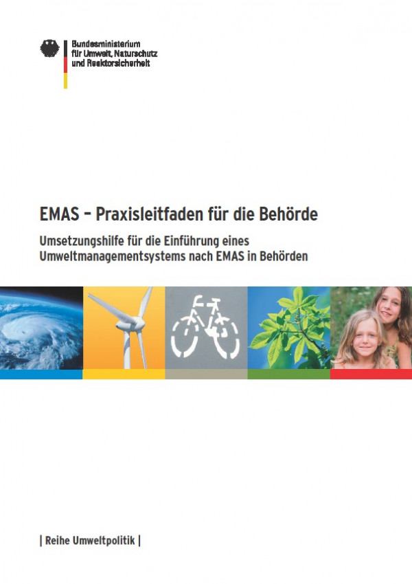Titelblatt der Publiaktion "EMAS-Praxisleitfaden für die Behörde"