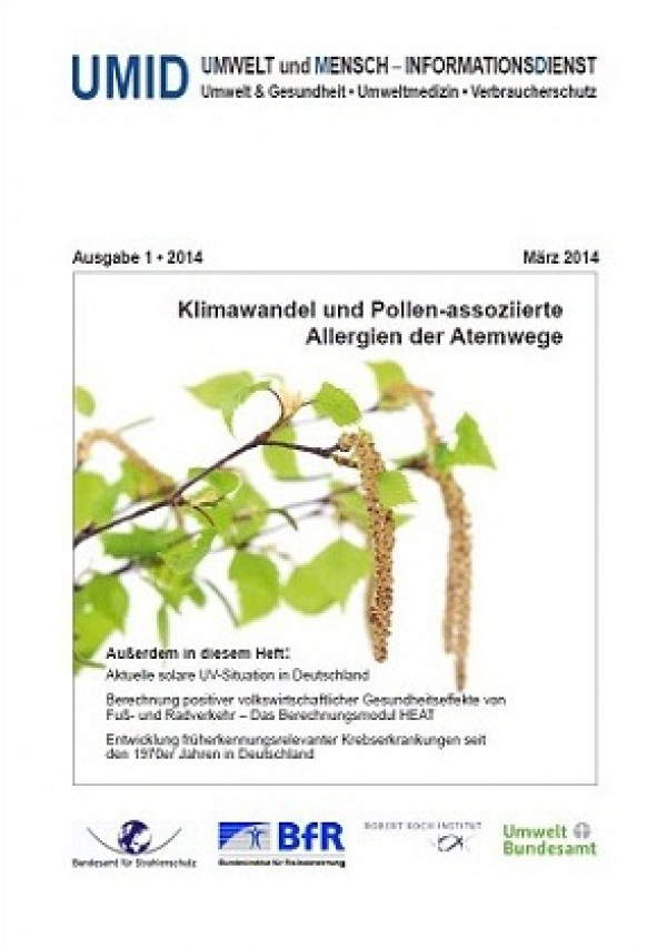 Cover der Zeitschrift UMID 01/2014 zeigt eine blühende Birke, passend zum Allergie-Thema