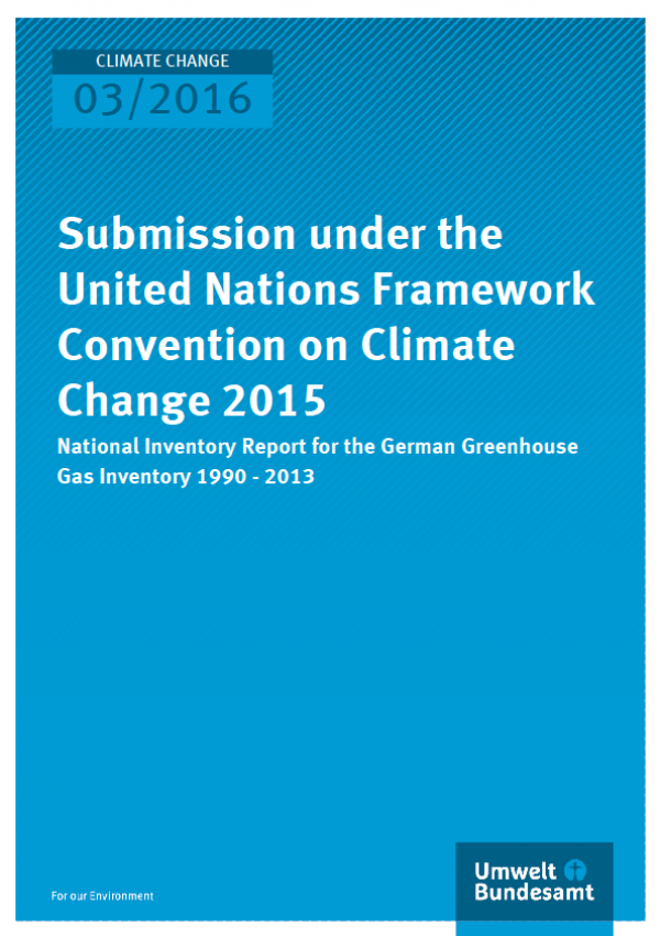 Cover Climate Change 03/2016 Submission under the United Nations Framework Convention on Climate Change 2015