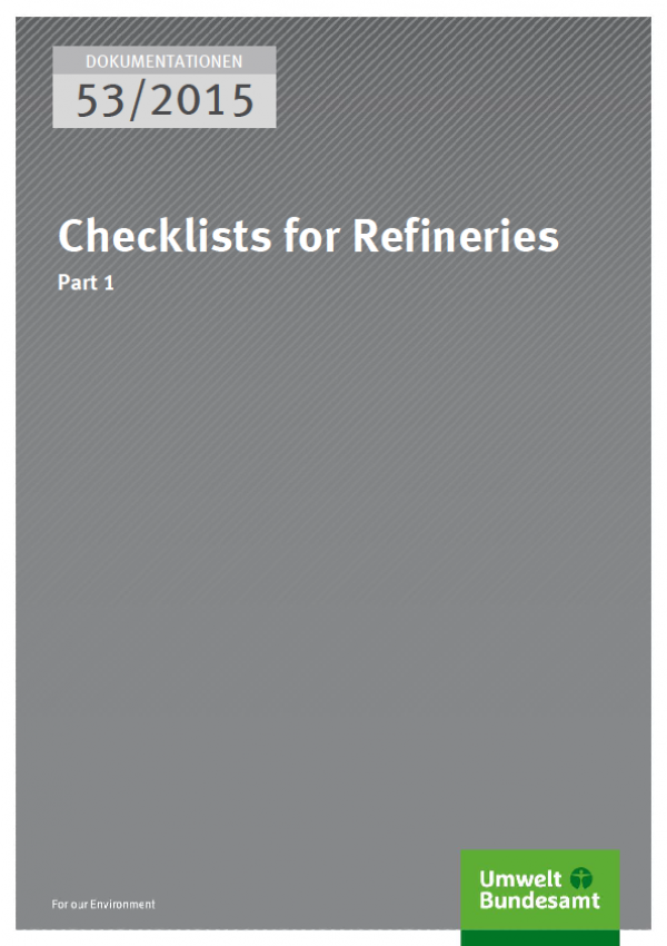 Cover Dokumentationen 53/2015 Checklists for Refineries