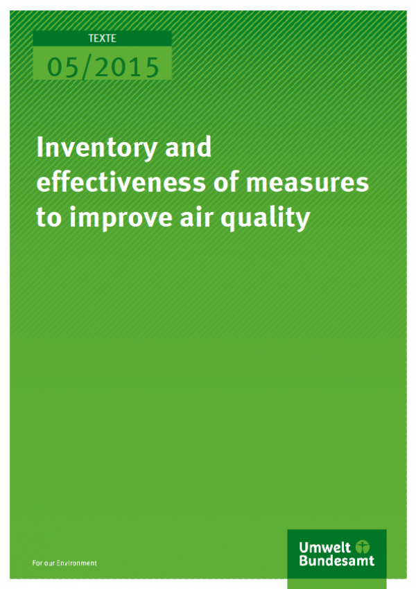 Cover Texte 05/2015 Inventory and effectiveness of measures to improve air quality