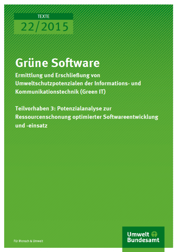 Cover Texte 22/2015 Grüne Software